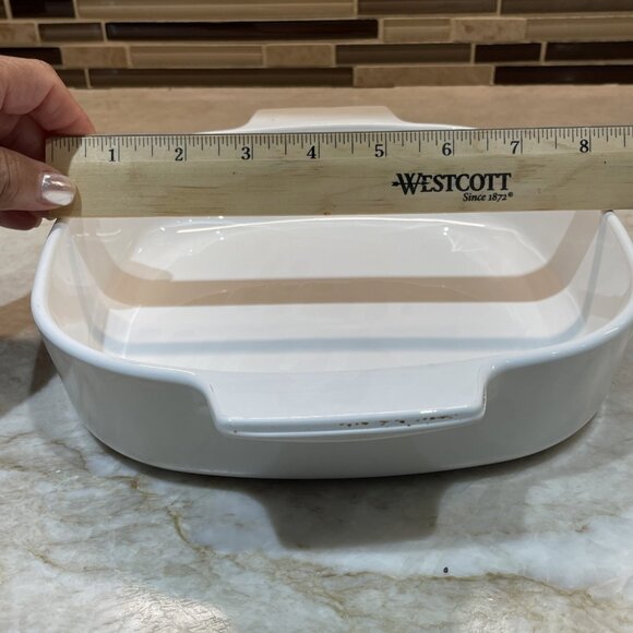 Vintage 70s Centura by Corning Just White Casserole Dish w/ Pyrex A9C Lid RARE - Picture 7 of 9
